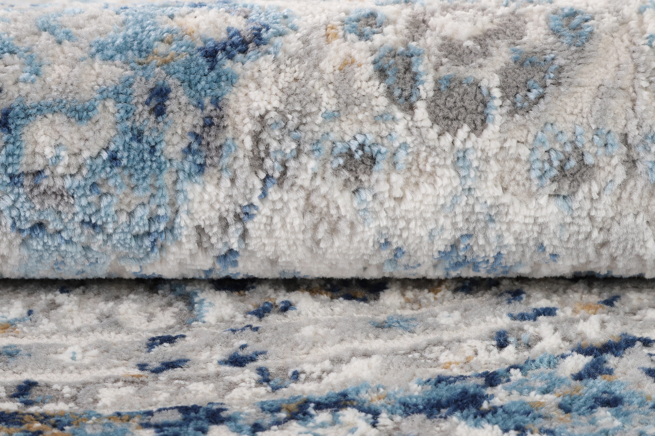 Teppich Valley Rund Grau Blau Ornamente Vintage