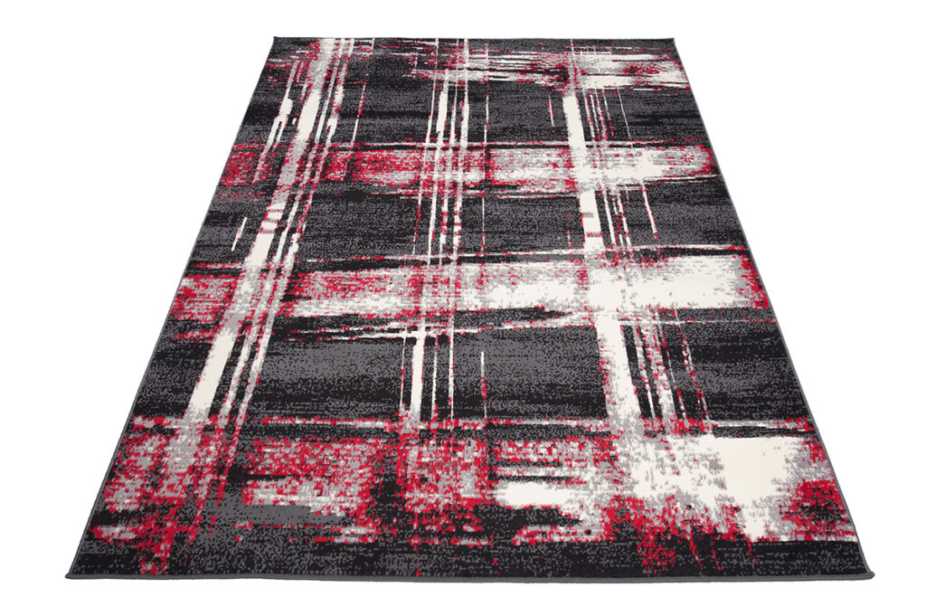 Teppich Dream Kurzflor Modern Grau Rot Creme Karo Design