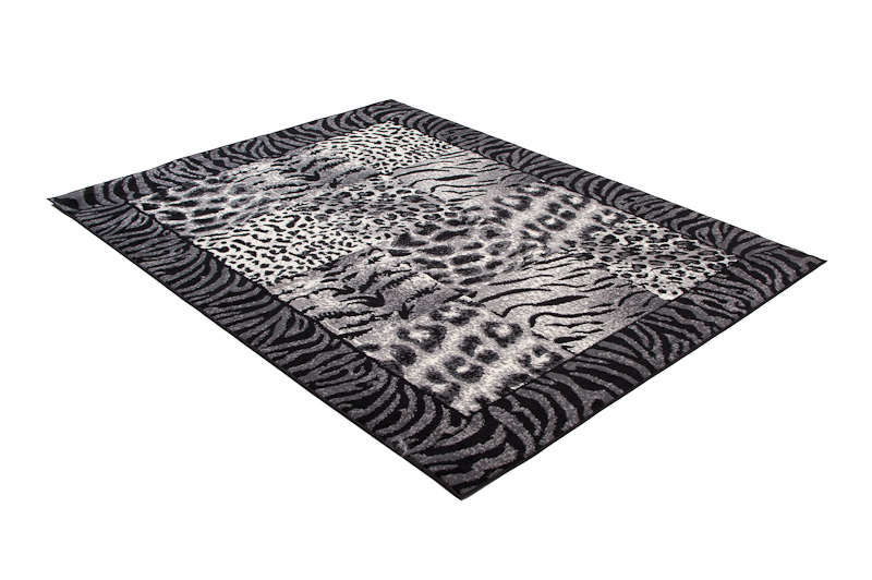 Teppich Dream Modern Kurzflor Grau Creme Afrika Jaguar