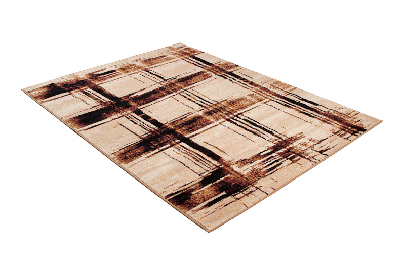 Teppich Dream Modern Beige Braun Streifen Karo Design Meliert