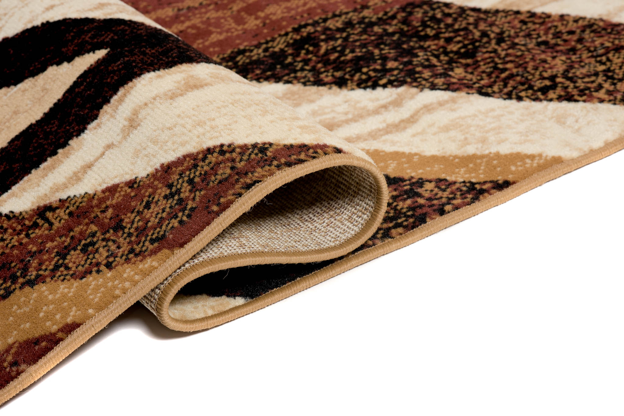 DREAM Kurzflor Teppich Modern Braun Creme Beige Figuren Meliert