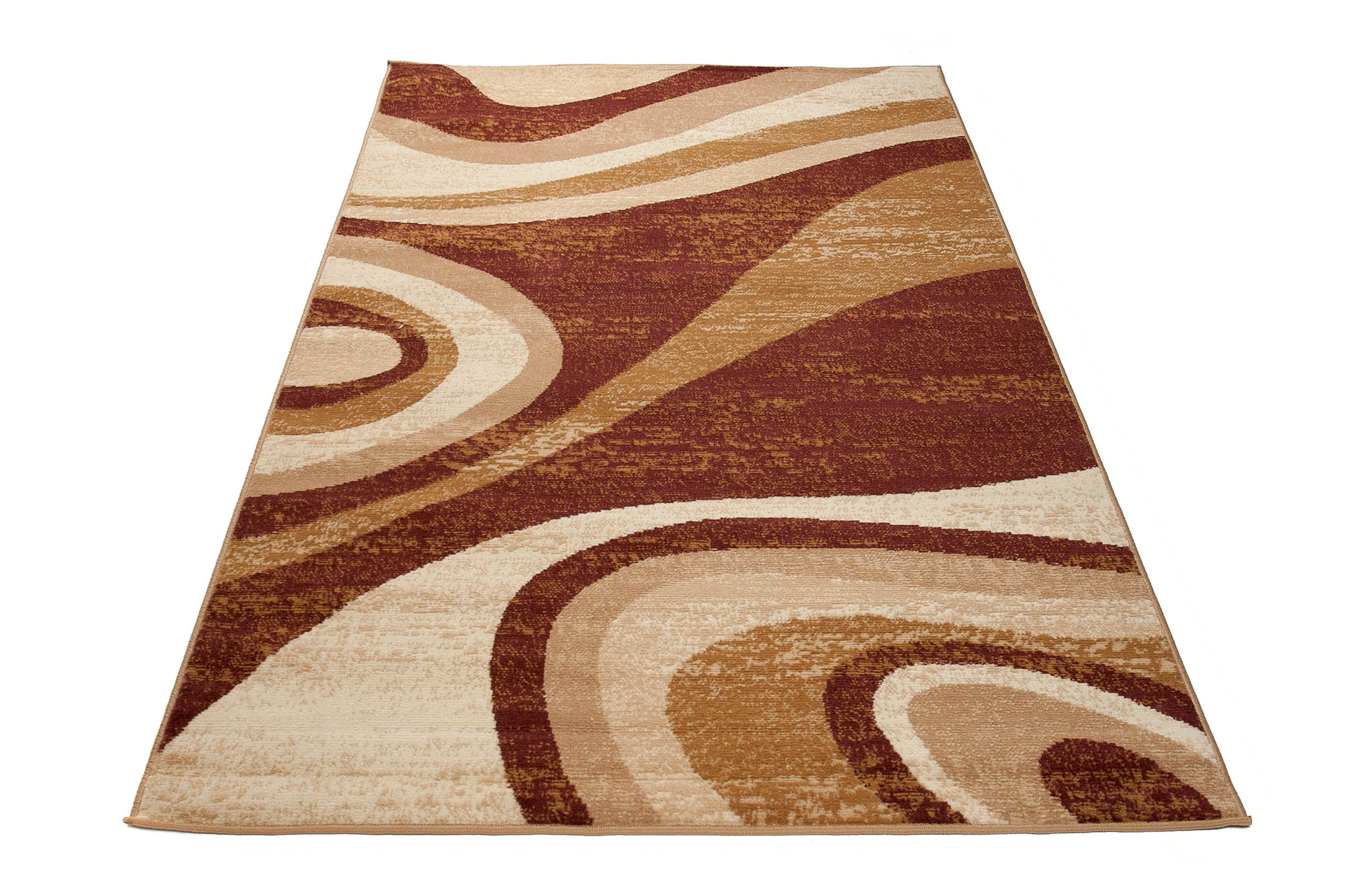 Teppich Dream Modern Kurzflor Braun Beige Wellen Design