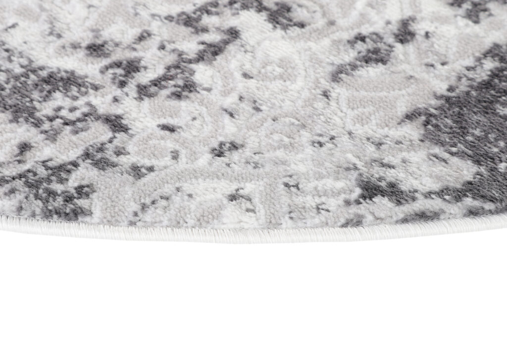 Teppich Sky Rund Grau Creme Vintage Ornamente
