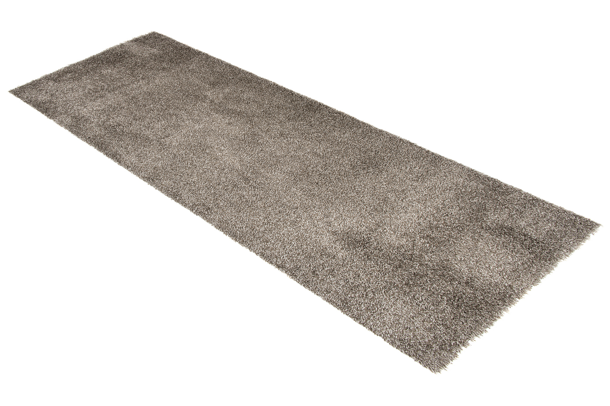 Teppichläufer Essence Shaggy Einfarbig Taupe Grau Melange