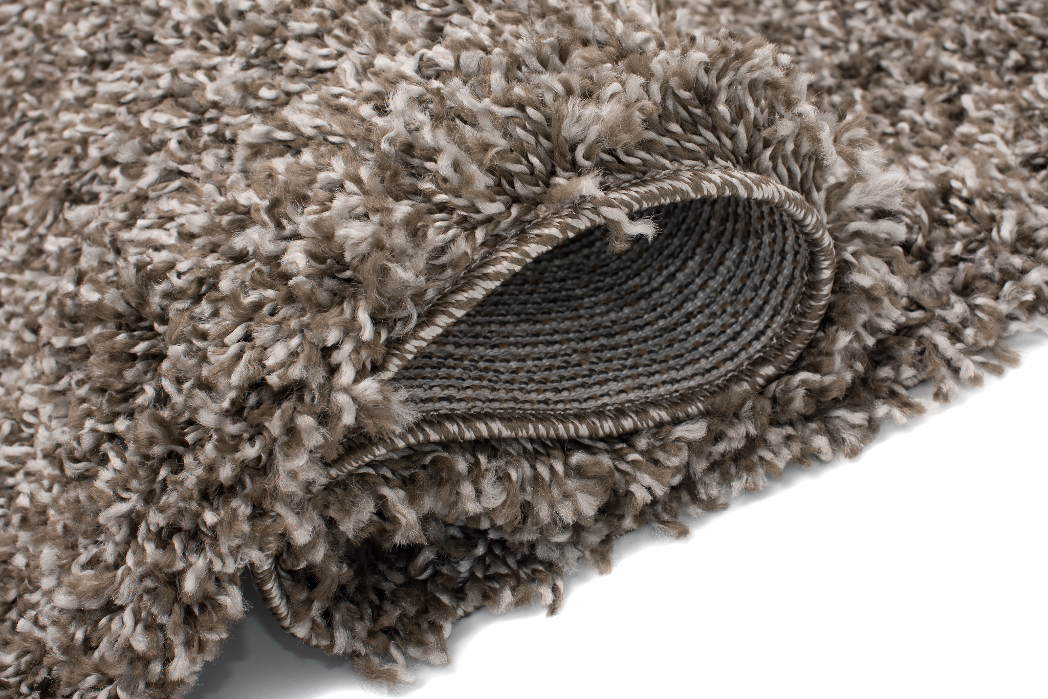 Teppich Essence Quadratisch Shaggy Taupe Grau Melange