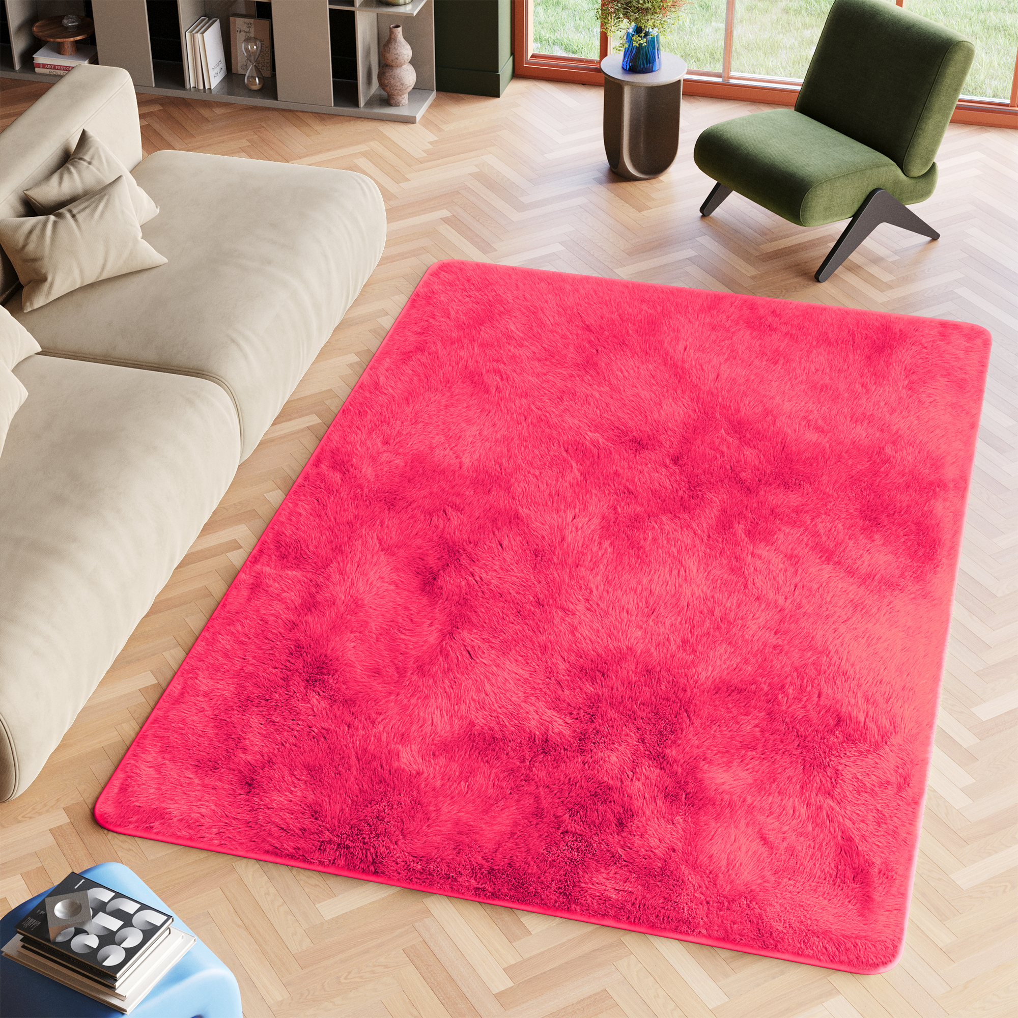 Teppich Silk Pink Rutschfest Shaggy