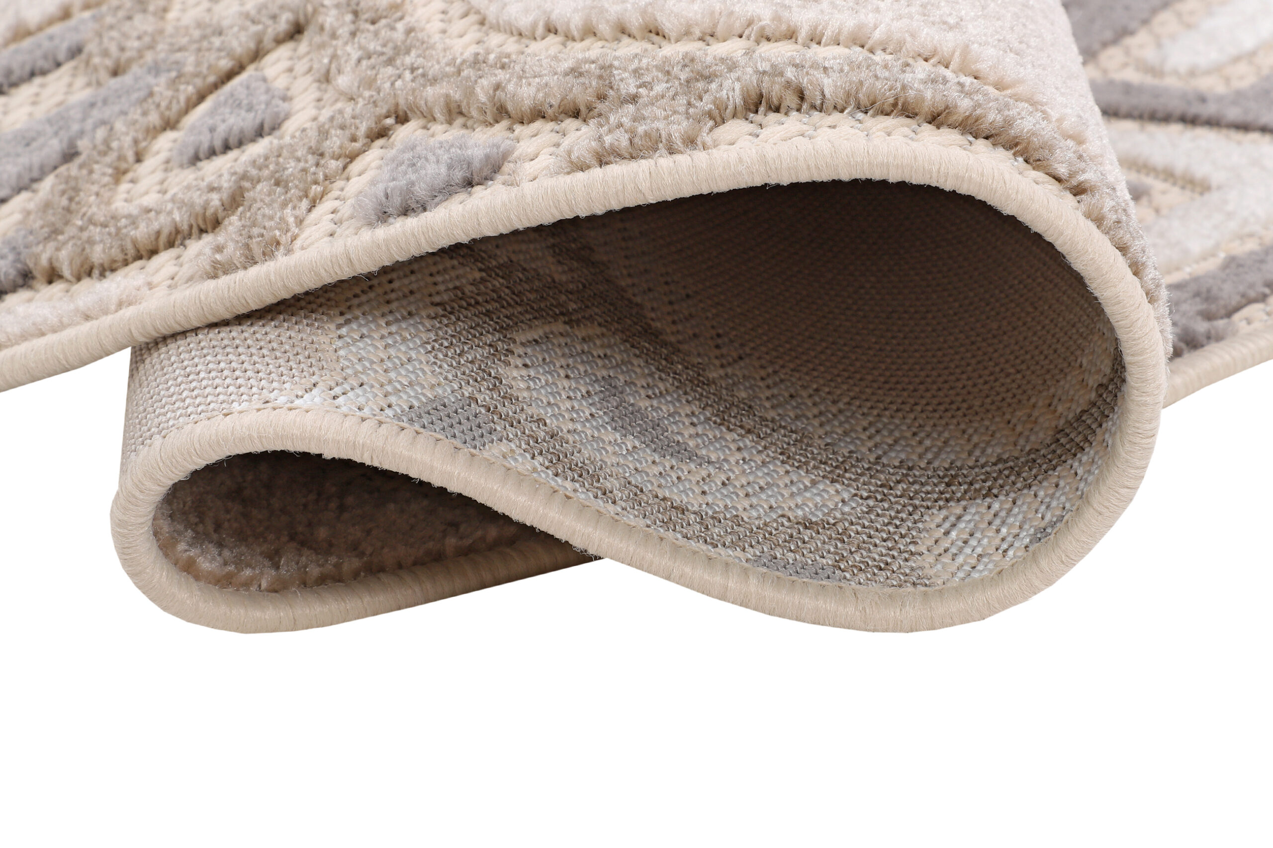 Outdoorteppich Patio Rund Creme Grau Blumen