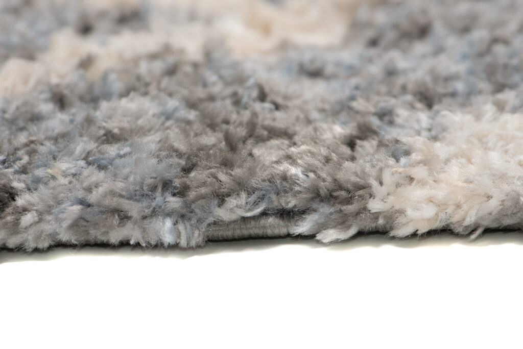 Teppich Versay Dunkelgrau Creme Zick-Zack mit Fransen