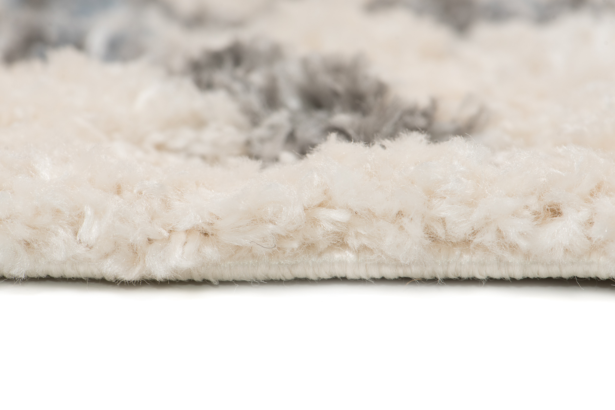 Teppich Versay Creme Grau Rhomben mit Fransen