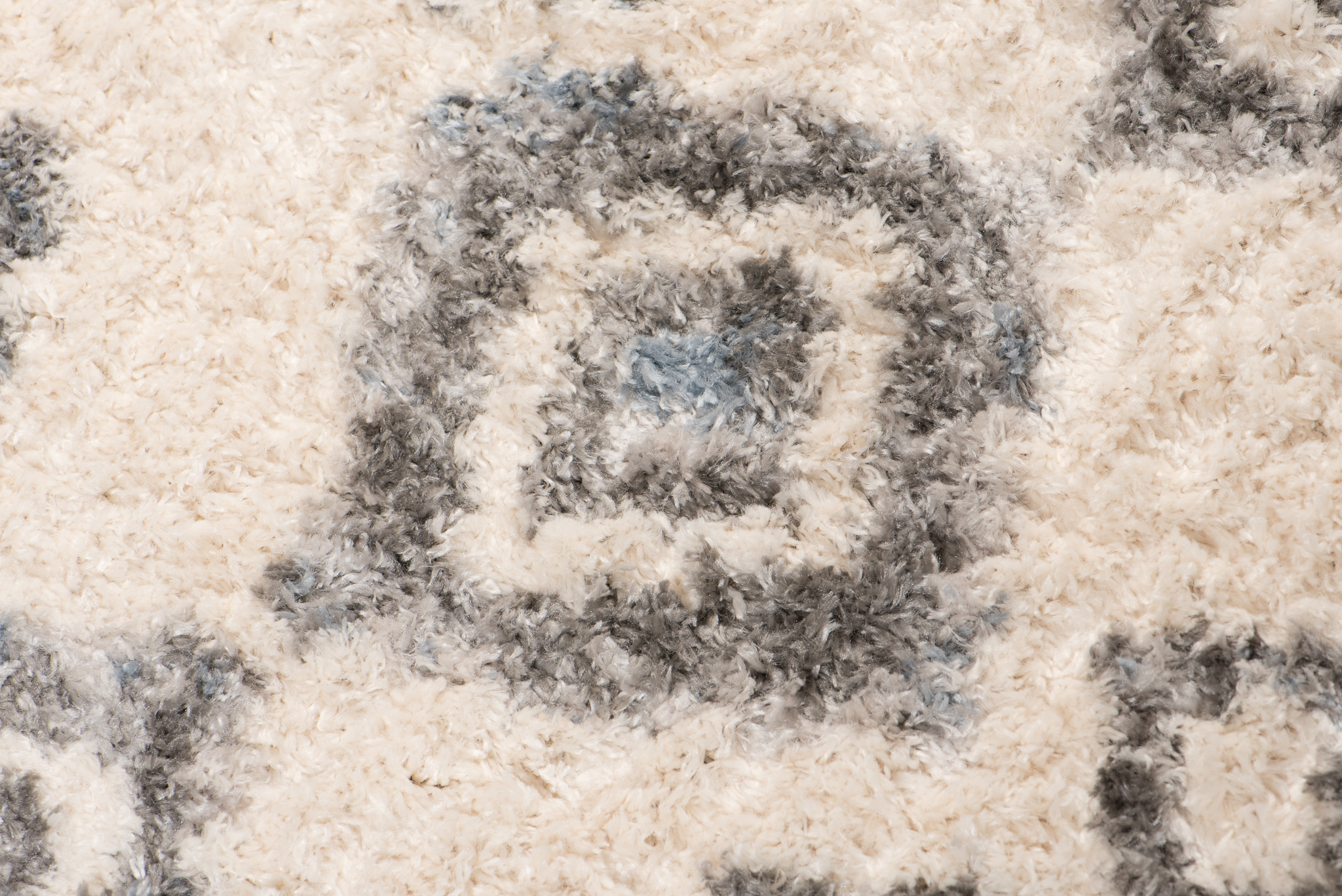 Teppich Versay Creme Grau Rhomben mit Fransen