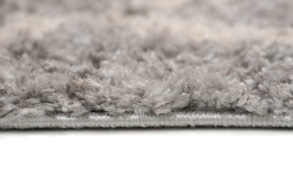Teppich Versay Grau Creme Zick-Zack mit Fransen