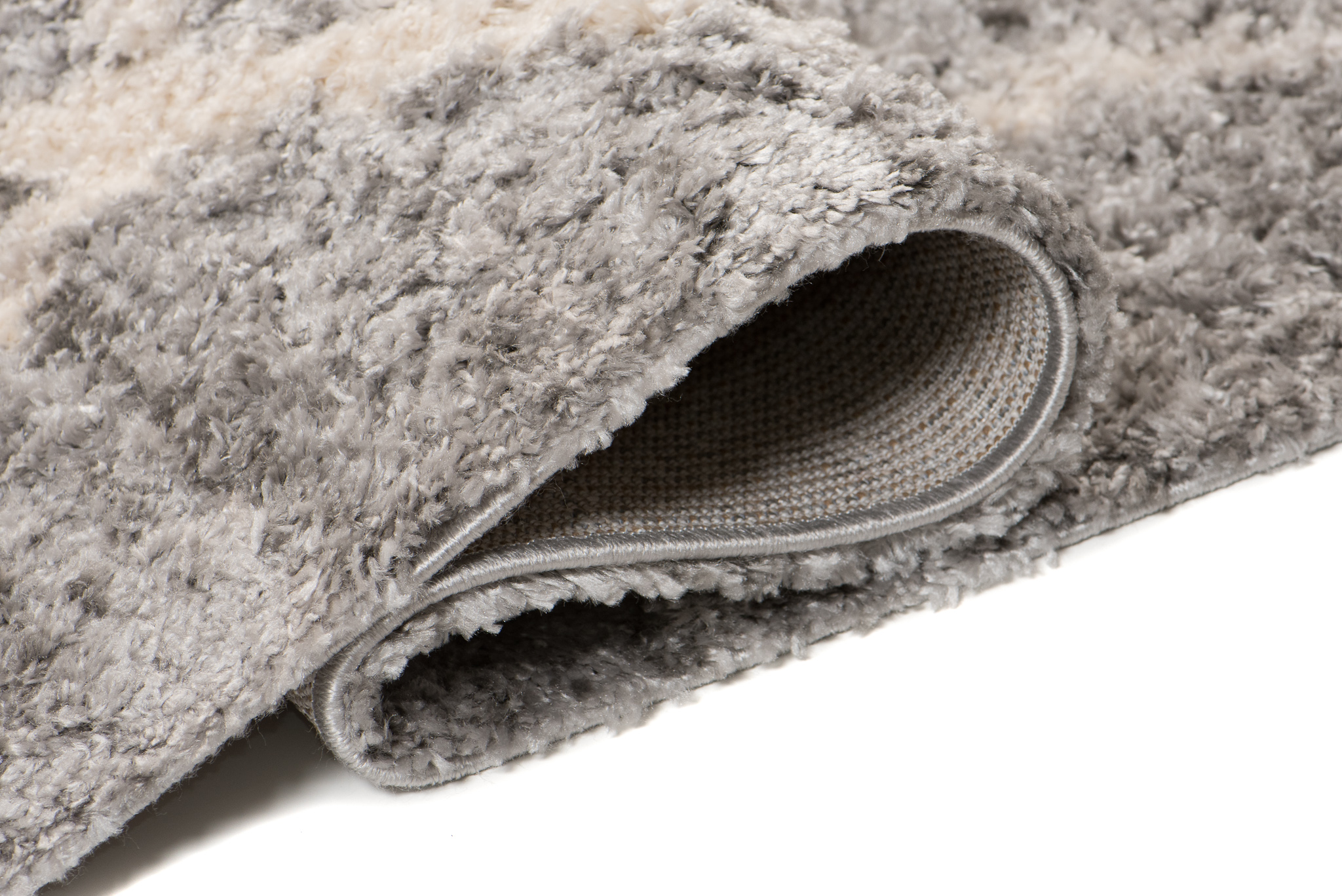 Teppich Versay Grau Creme Zick-Zack mit Fransen