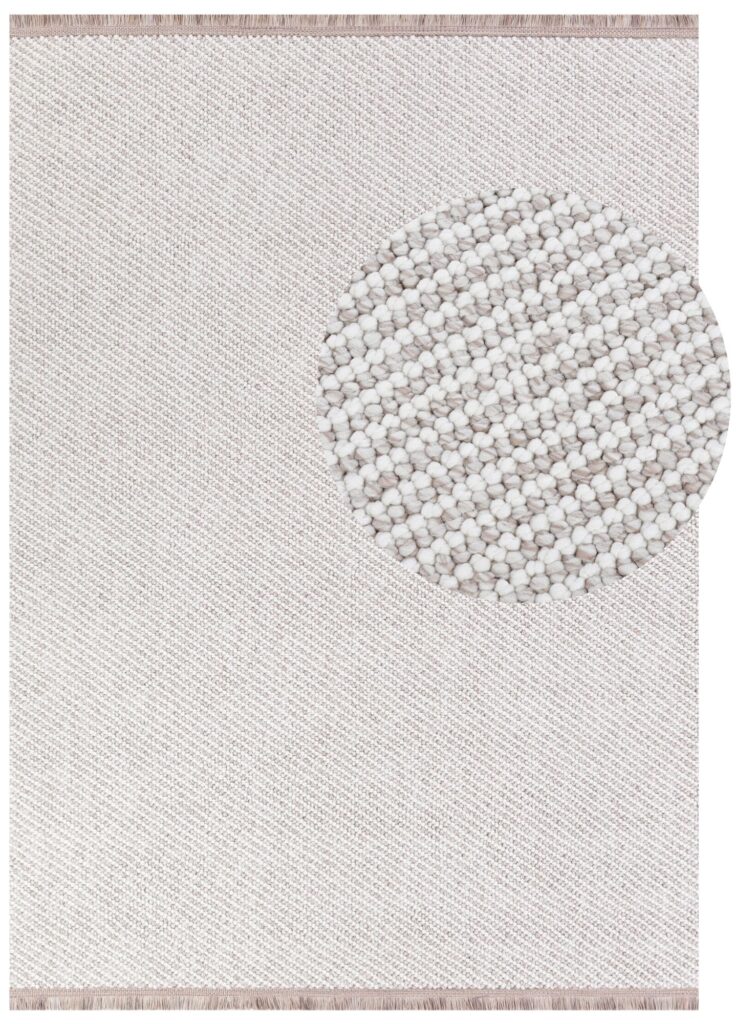 Teppich Agra Beige Modern mit Fransen