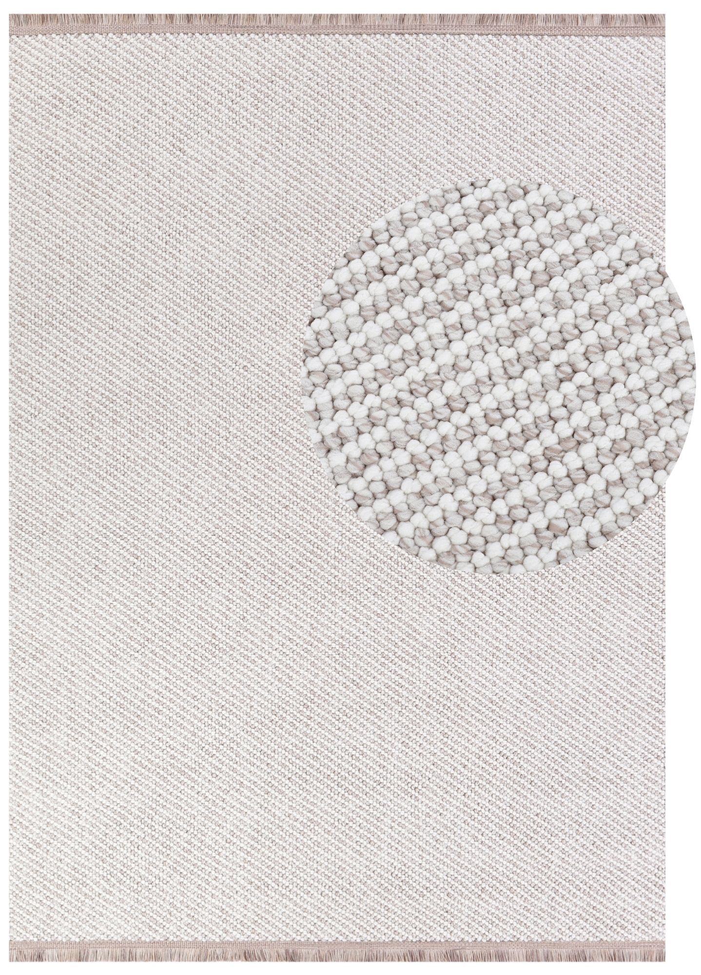 Teppich Agra Beige Modern mit Fransen