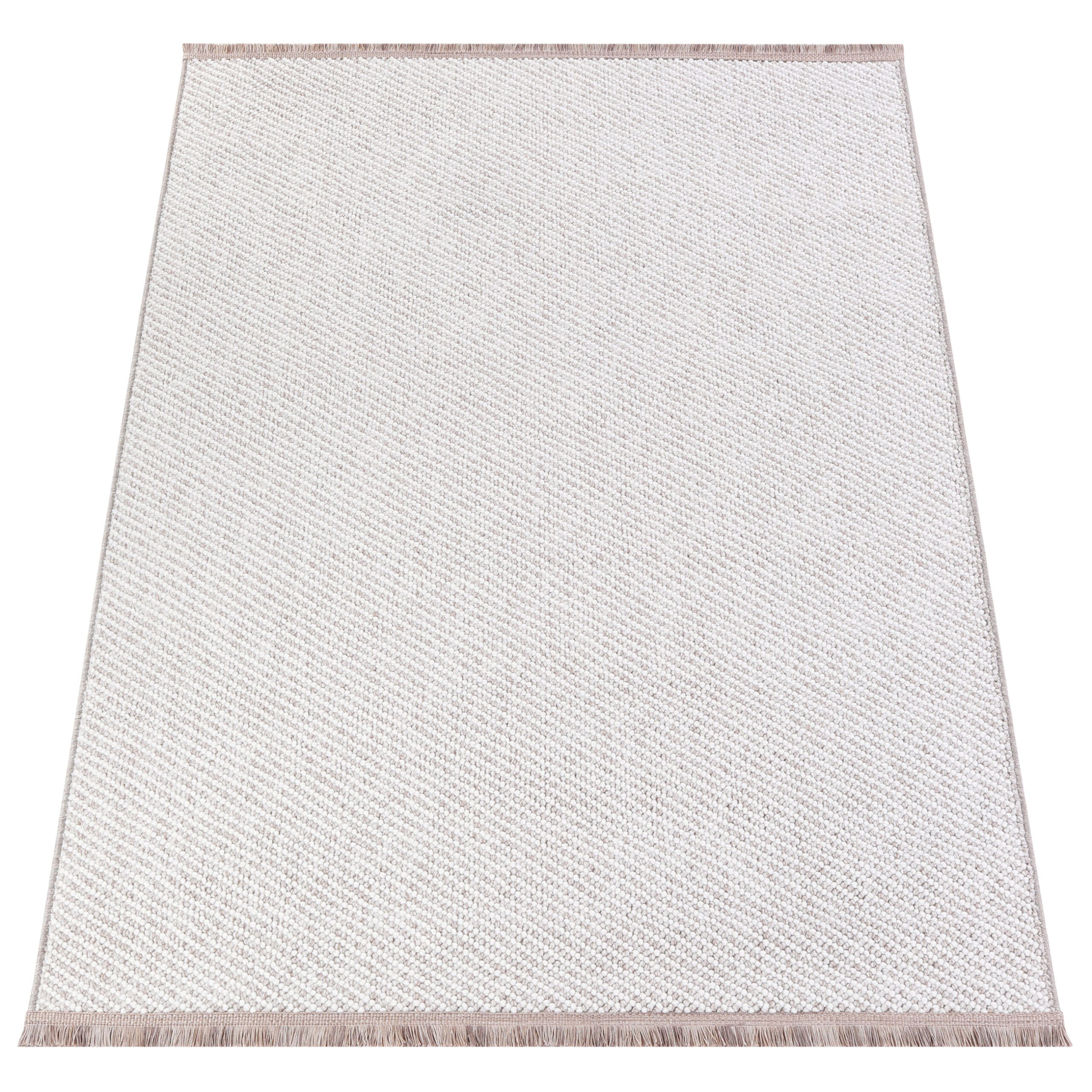 Teppich Agra Beige Modern mit Fransen