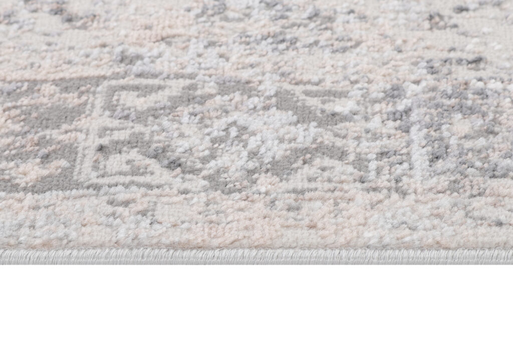 Teppichläufer Valley Grau Beige Ornamente Rahmen