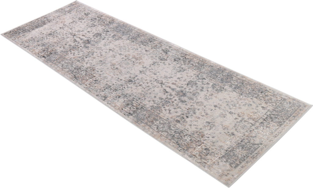 Teppichläufer Valley Grau Beige Ornamente Rahmen