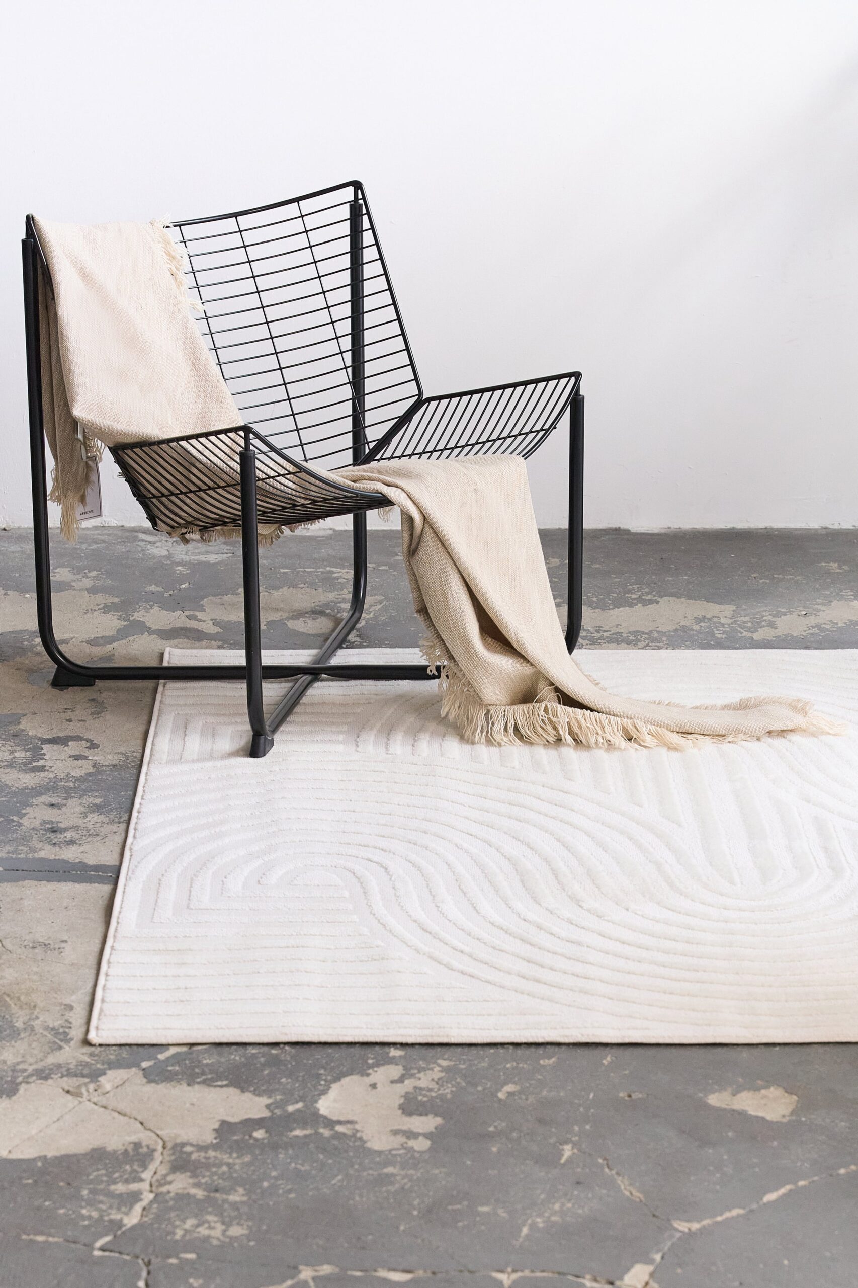 Teppich Hygge Quadratisch Gebrochenes Weiß Modern
