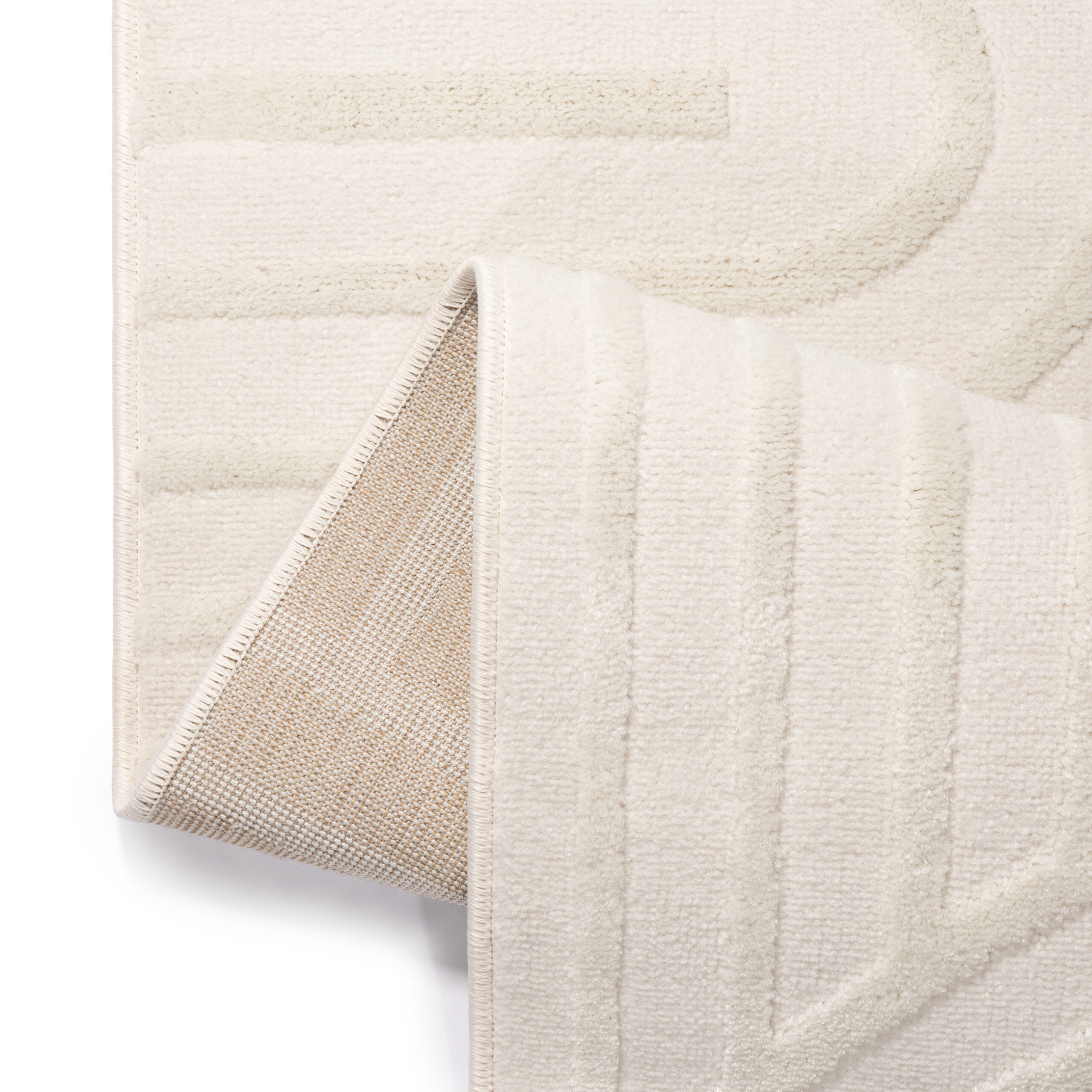 Teppich Hygge Quadratisch Gebrochenes Weiß Geometrisch