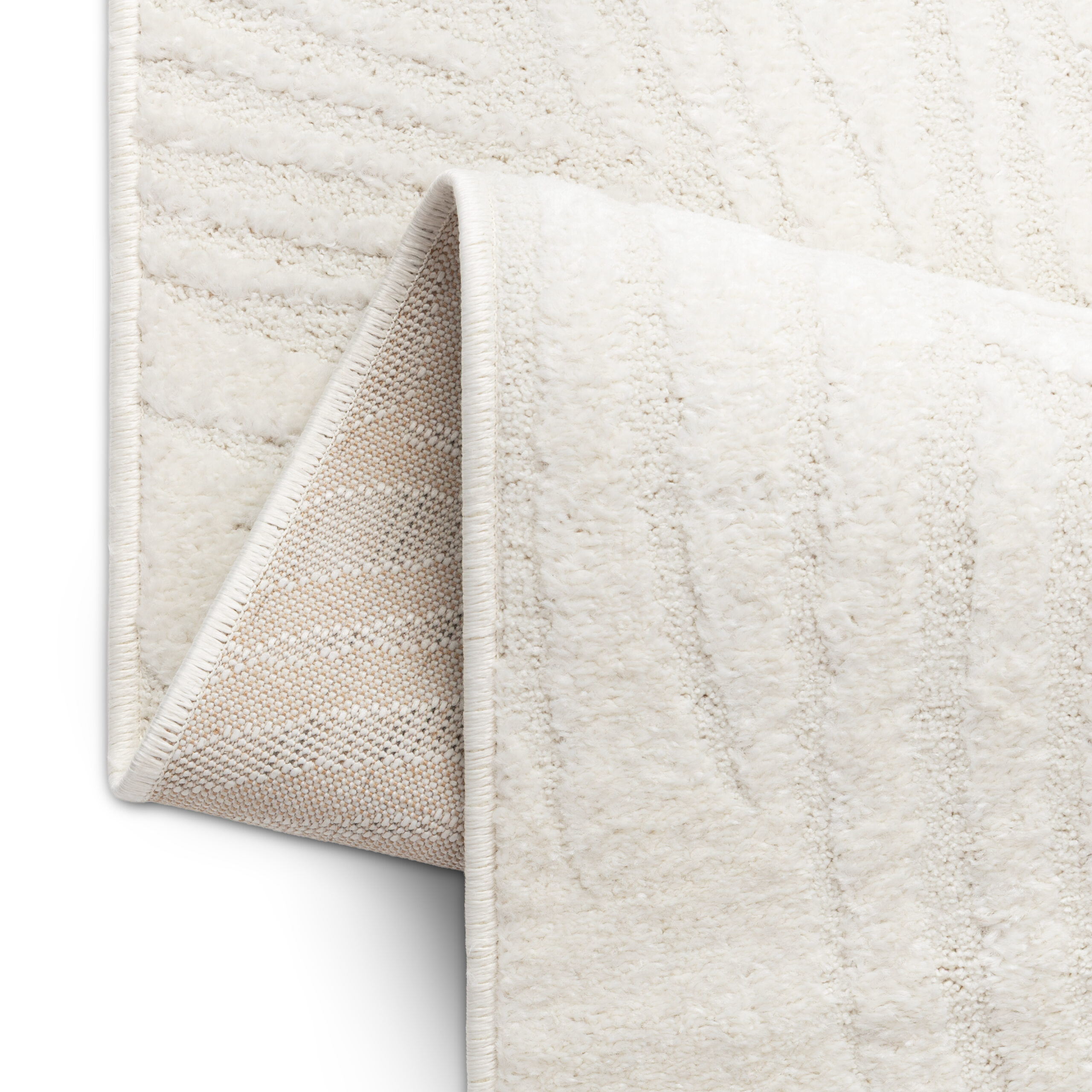 Teppich Terra Creme Palmblätter