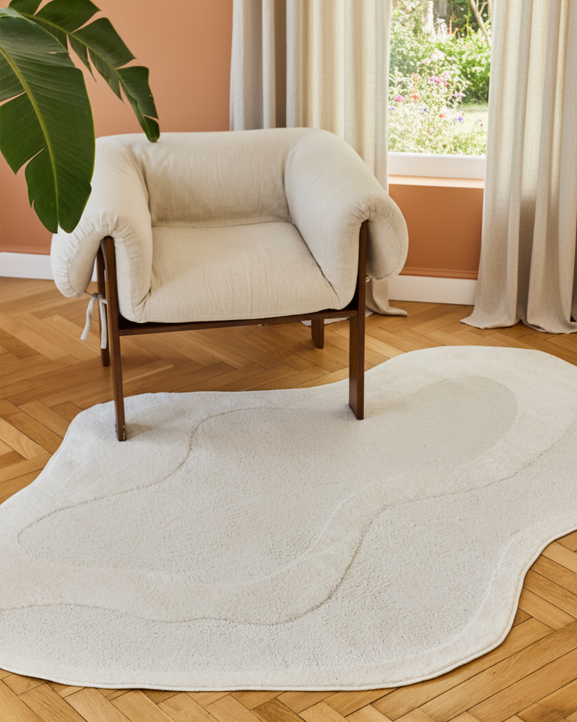 Teppich Terra Creme Unregelmäßige Form