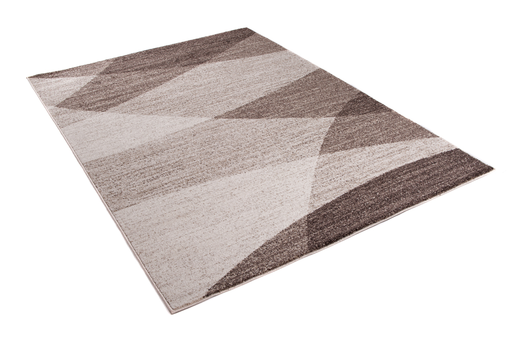 SARI Teppich Kurzflor Modern Beige Braun Meliert Design Wellen