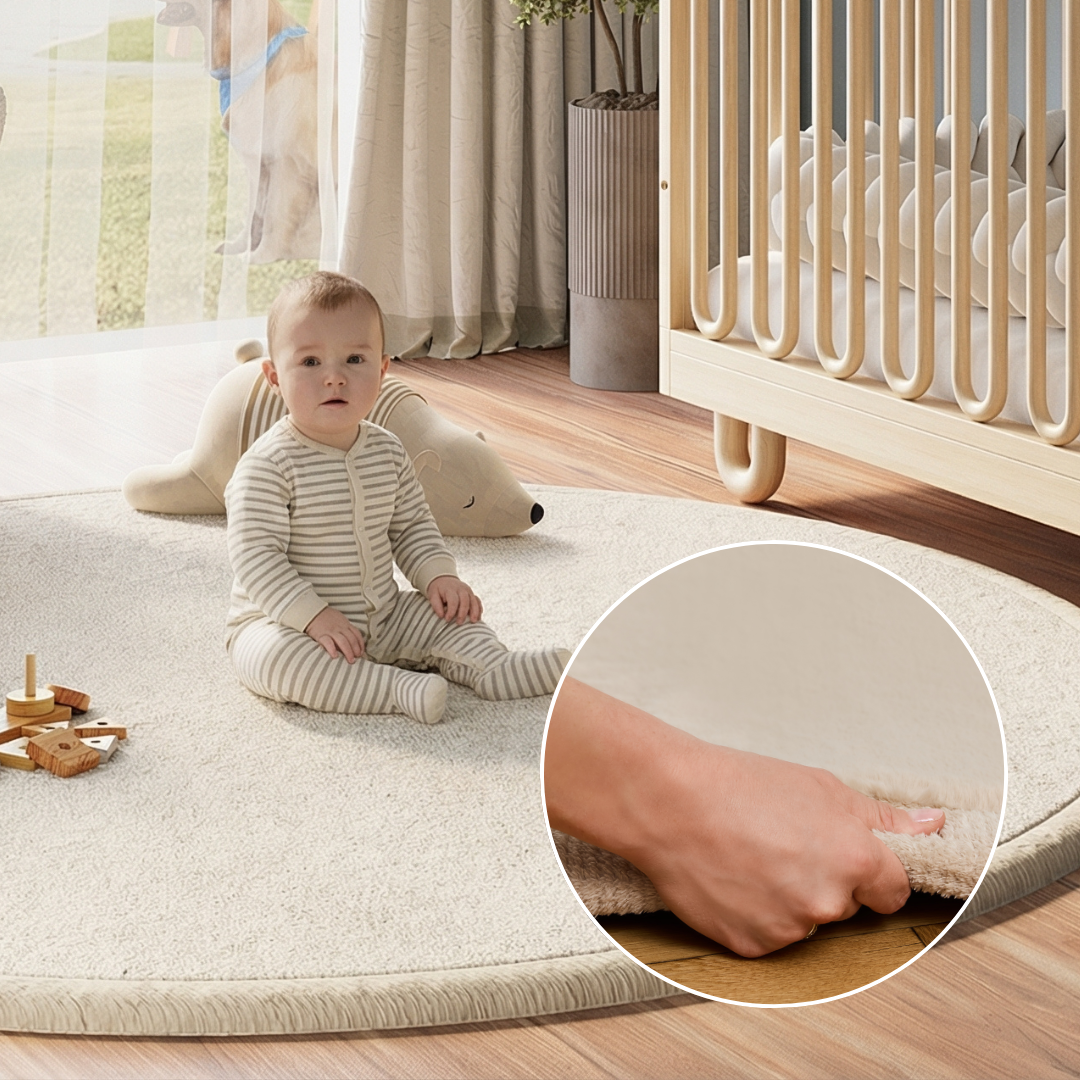 Kinderteppich Fluffin Rund Beige