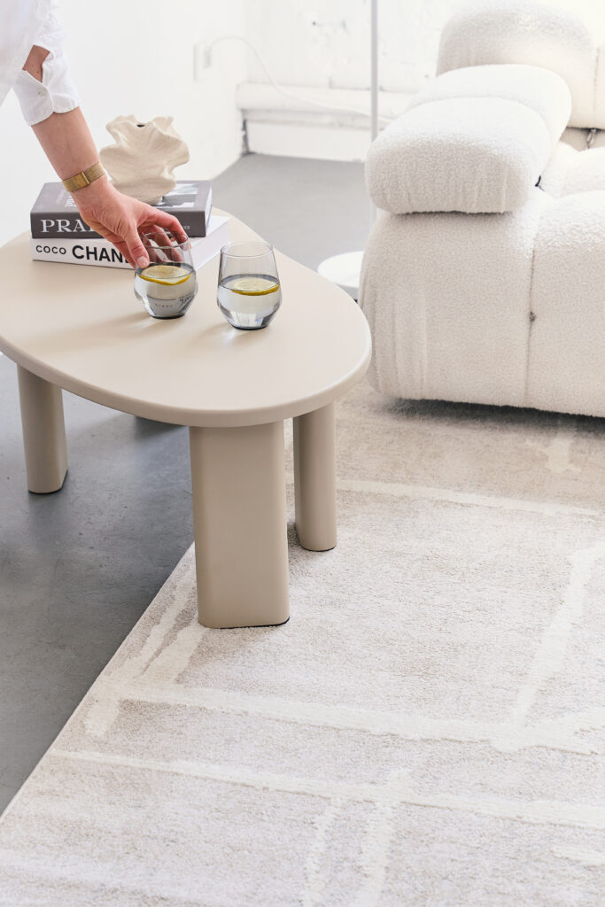 Teppich Trend Quadratisch Grau Beige Geometrisch