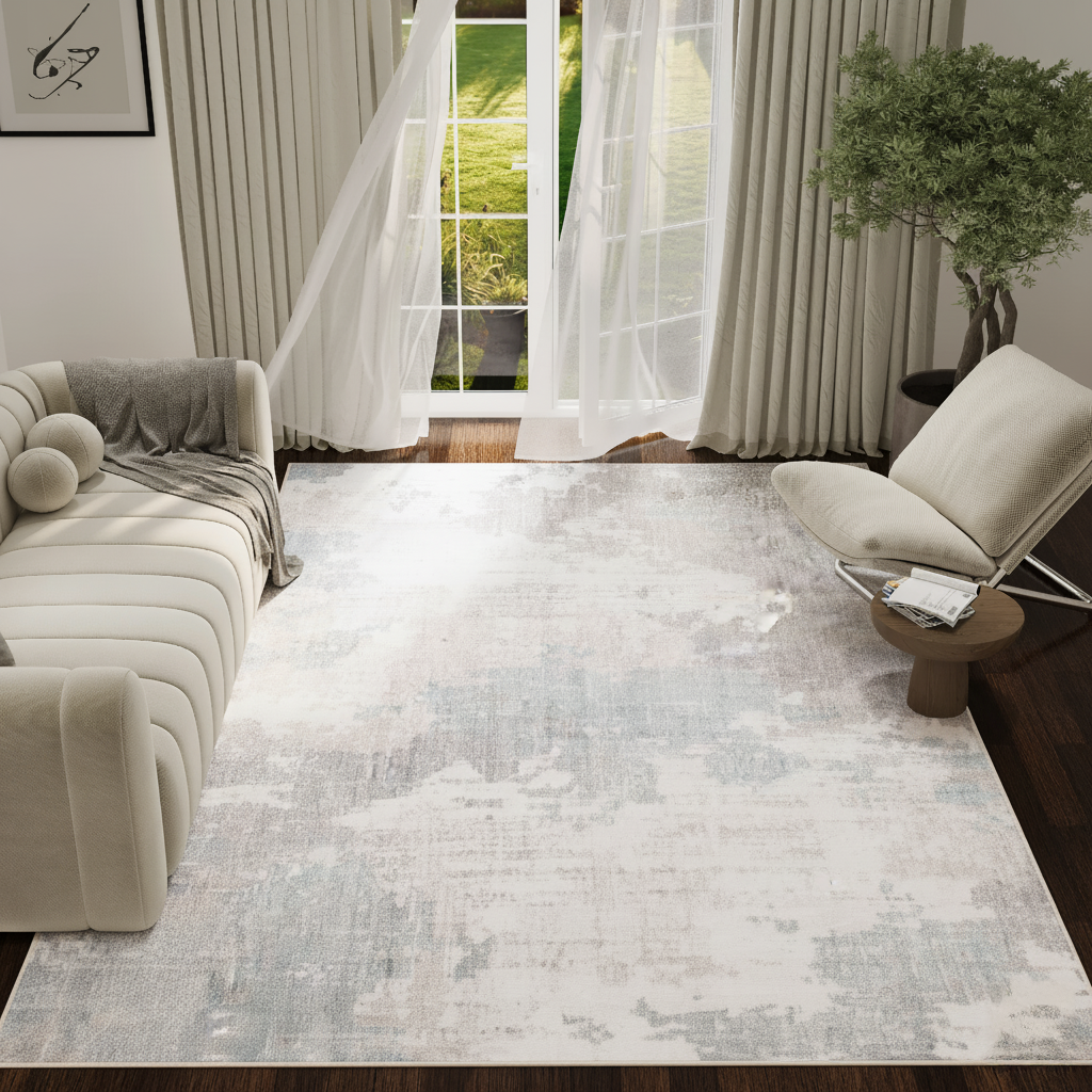 Teppich Ash Grau Beige Rutschfest