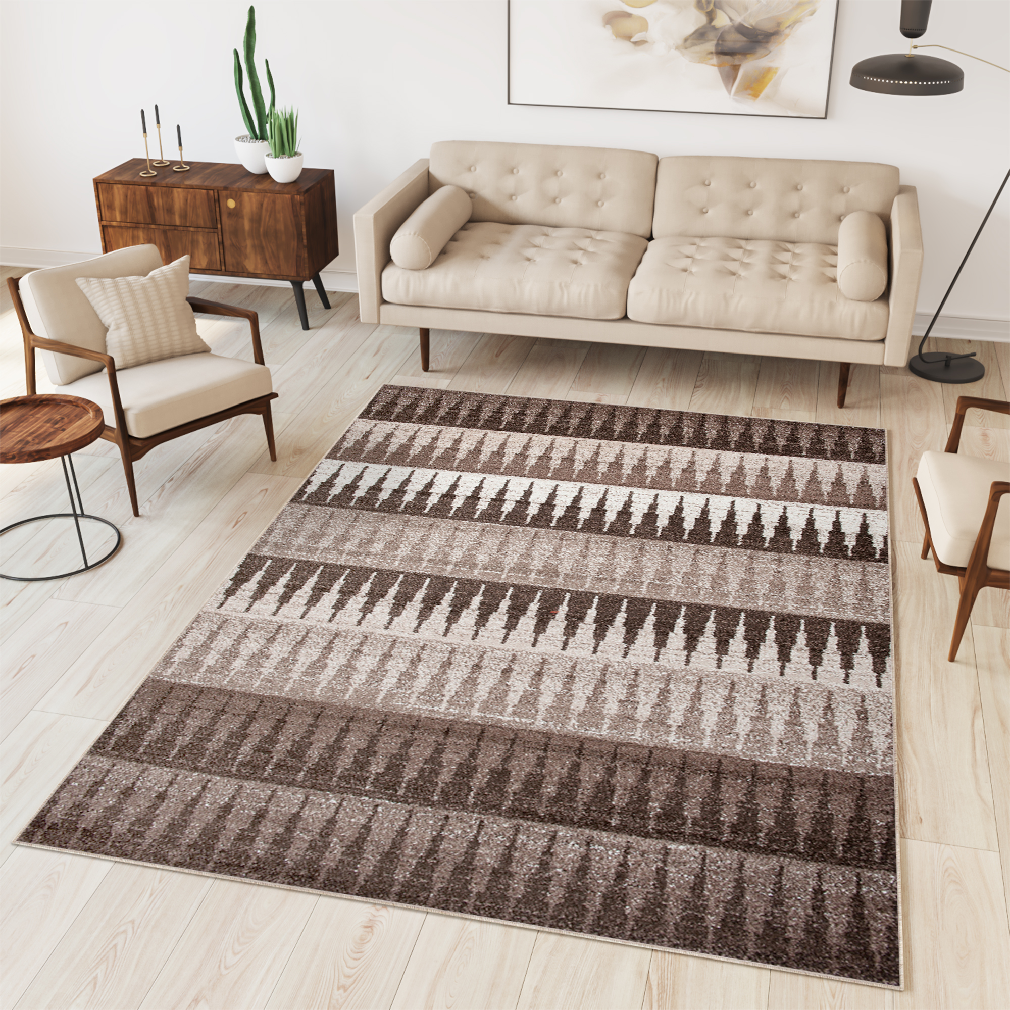 Teppich Sari Beige Geometrisch