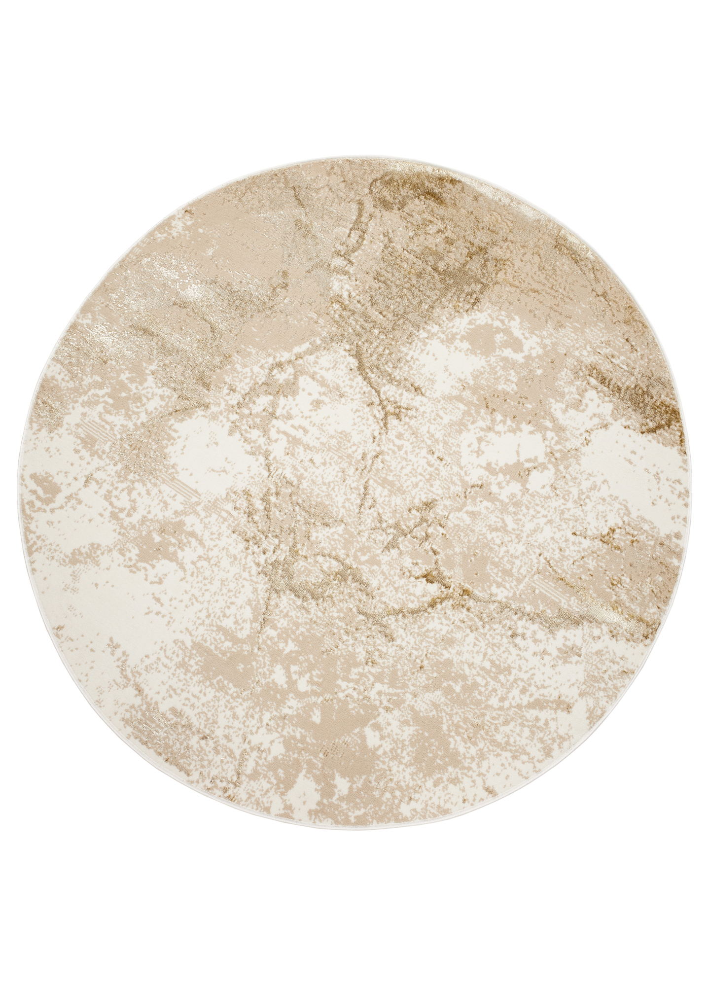 Teppich Crystal Rund Braun Beige Marmor