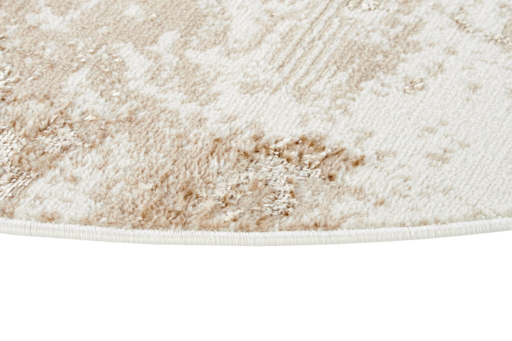 Teppich Crystal Rund Braun Beige Marmor
