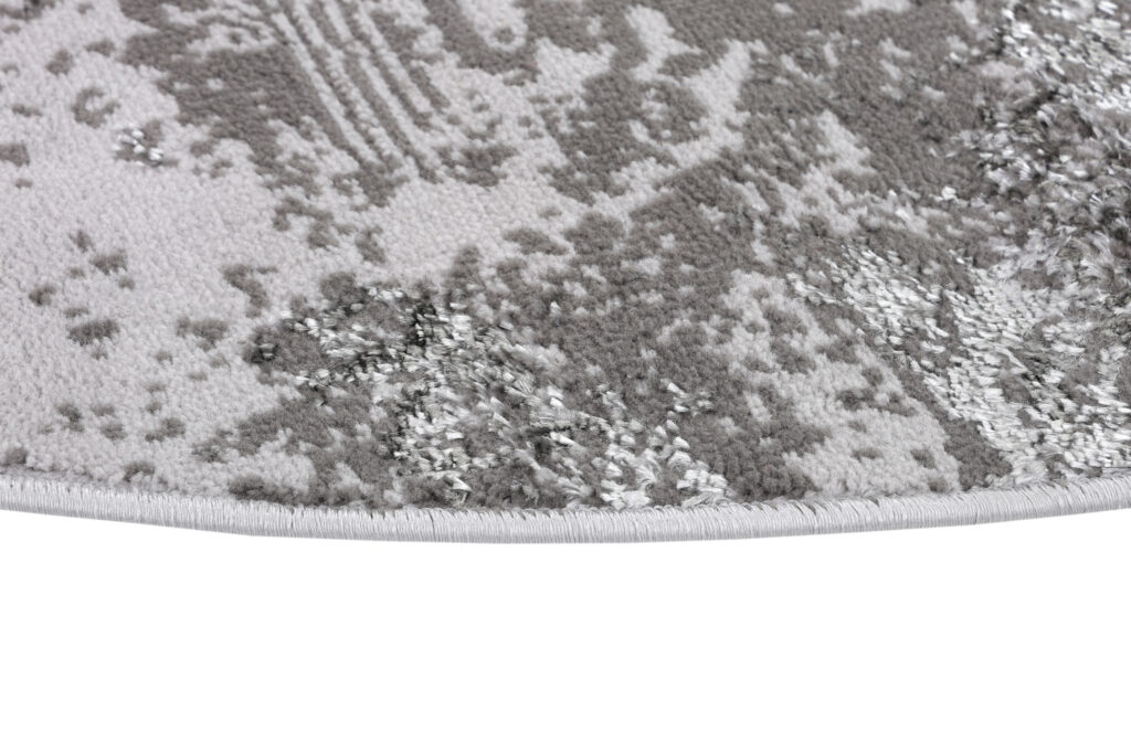 Teppich Crystal Rund Hellgrau Marmor