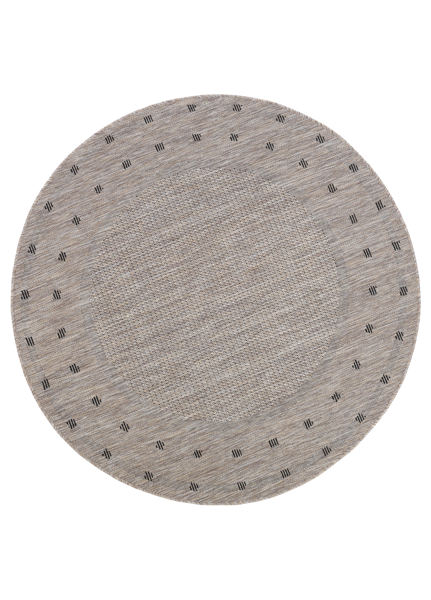 Teppich Melissa Rund Braun Rahmen Indoor Outdoor
