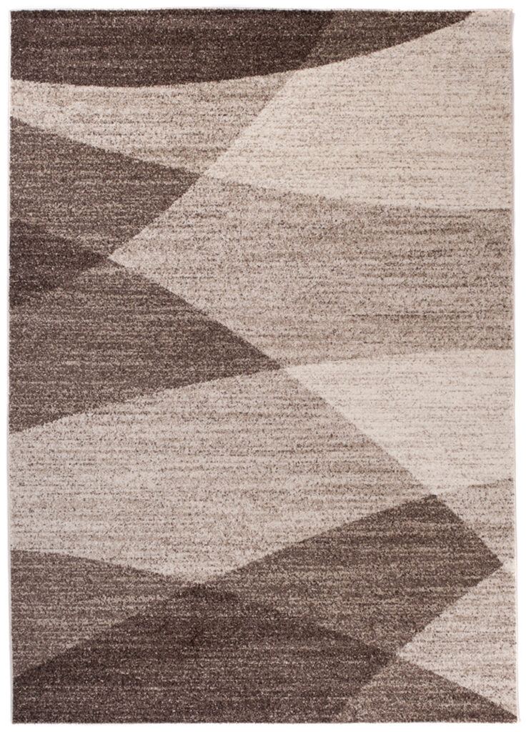 SARI Teppich Kurzflor Modern Beige Braun Meliert Design Wellen