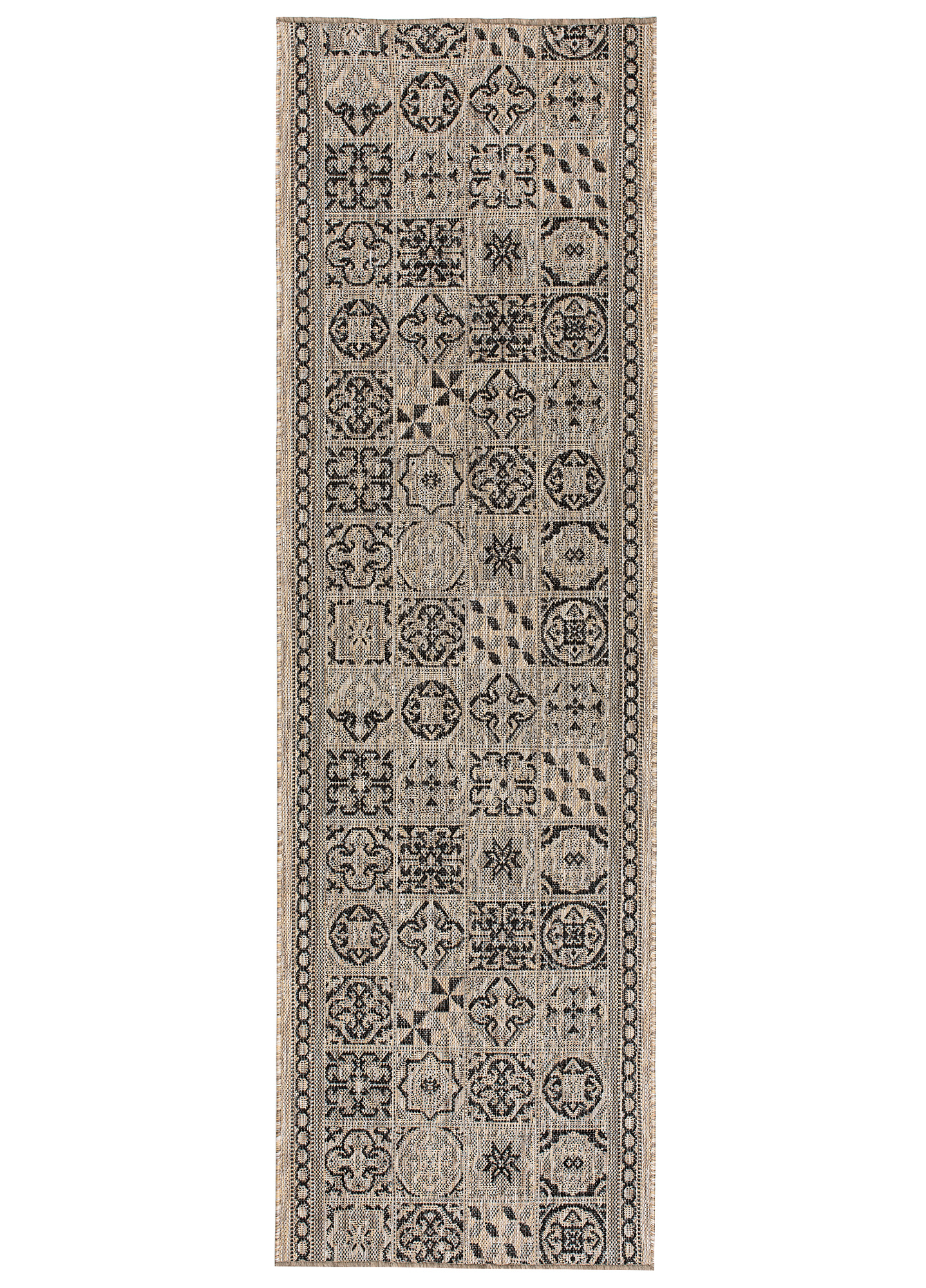 Teppichläufer Melissa Braun Schwarz Mosaik Indoor Outdoor