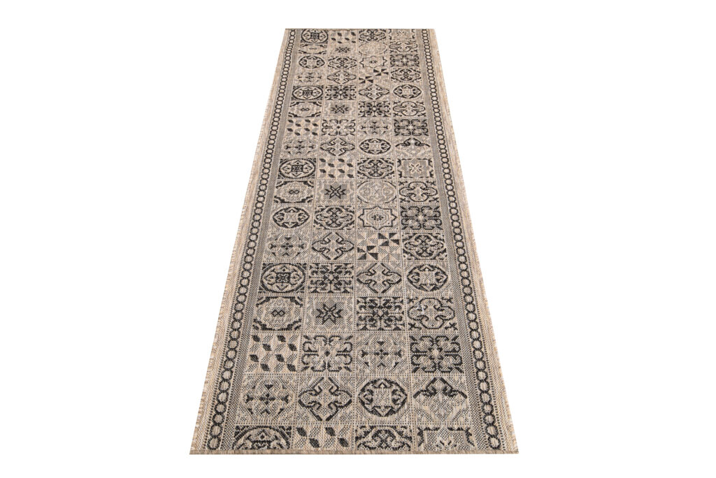 Teppichläufer Melissa Braun Schwarz Mosaik Indoor Outdoor
