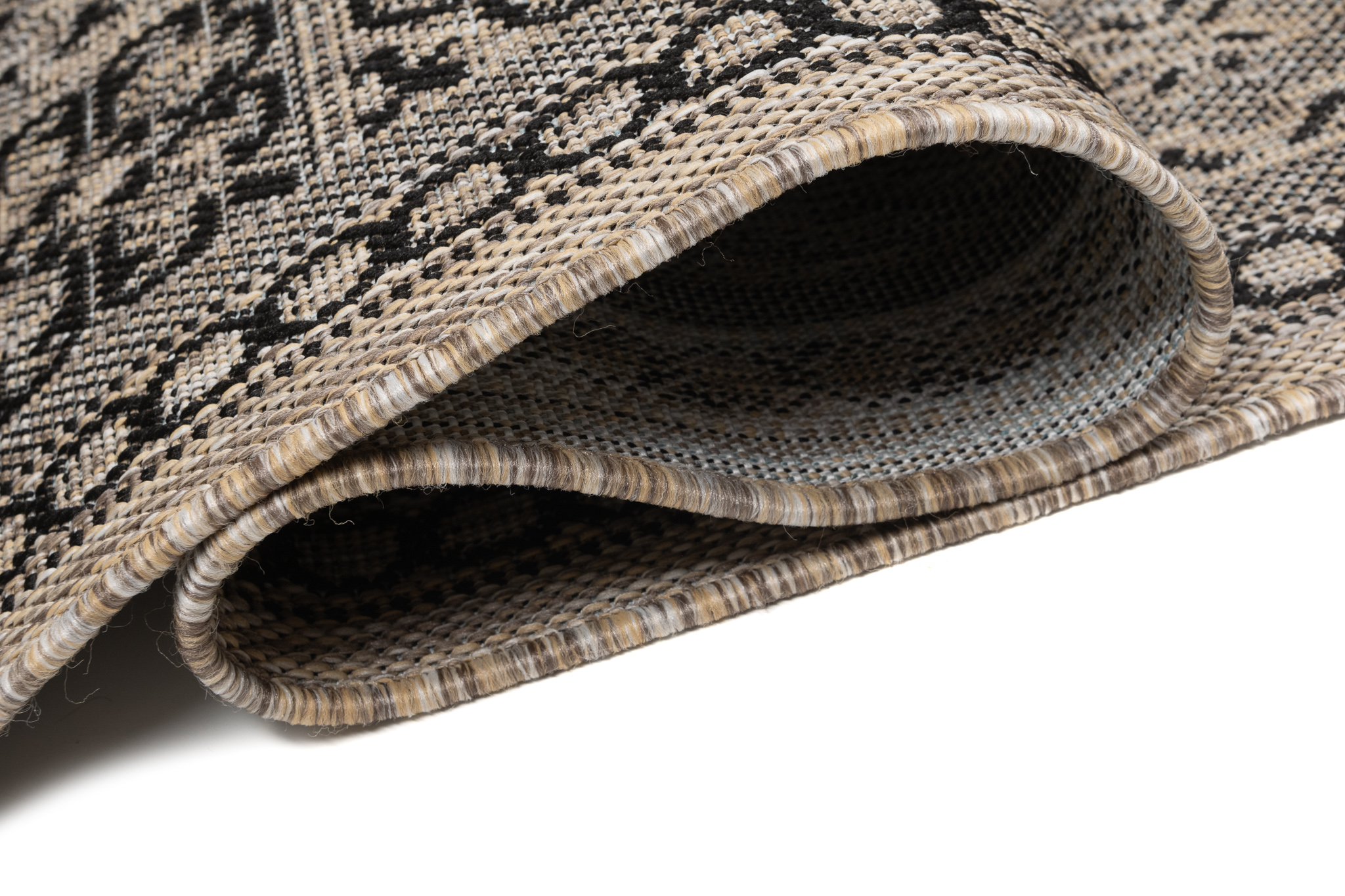 Teppichläufer Melissa Braun Schwarz Mosaik Indoor Outdoor