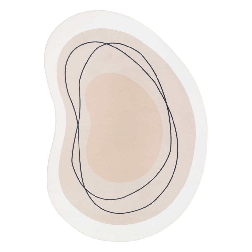 Teppich Wisp Mit Unregelmäßiger Form Beige Linien