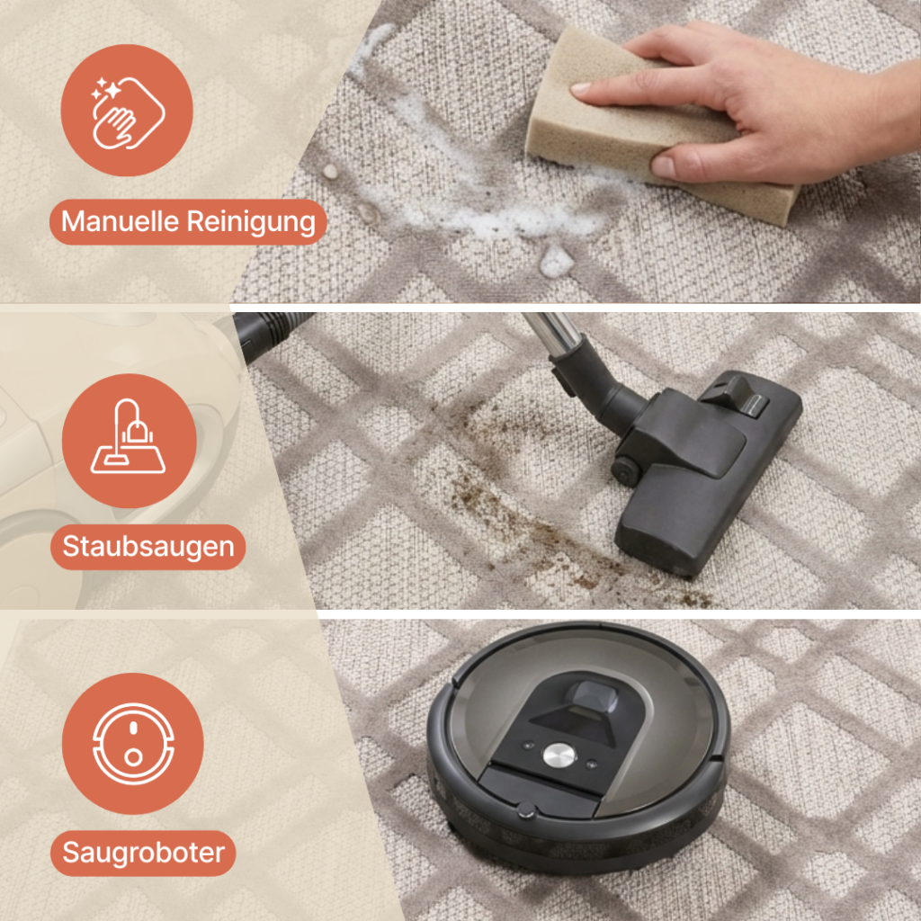Teppich Outdoor Patio Beige Grau Gitter