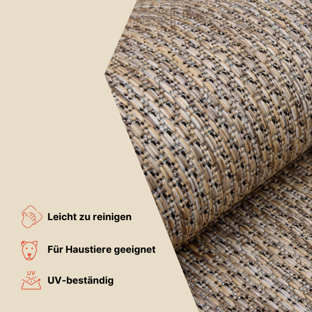 Teppich Melissa Grau Schwarz Geometrisch Indoor Outdoor