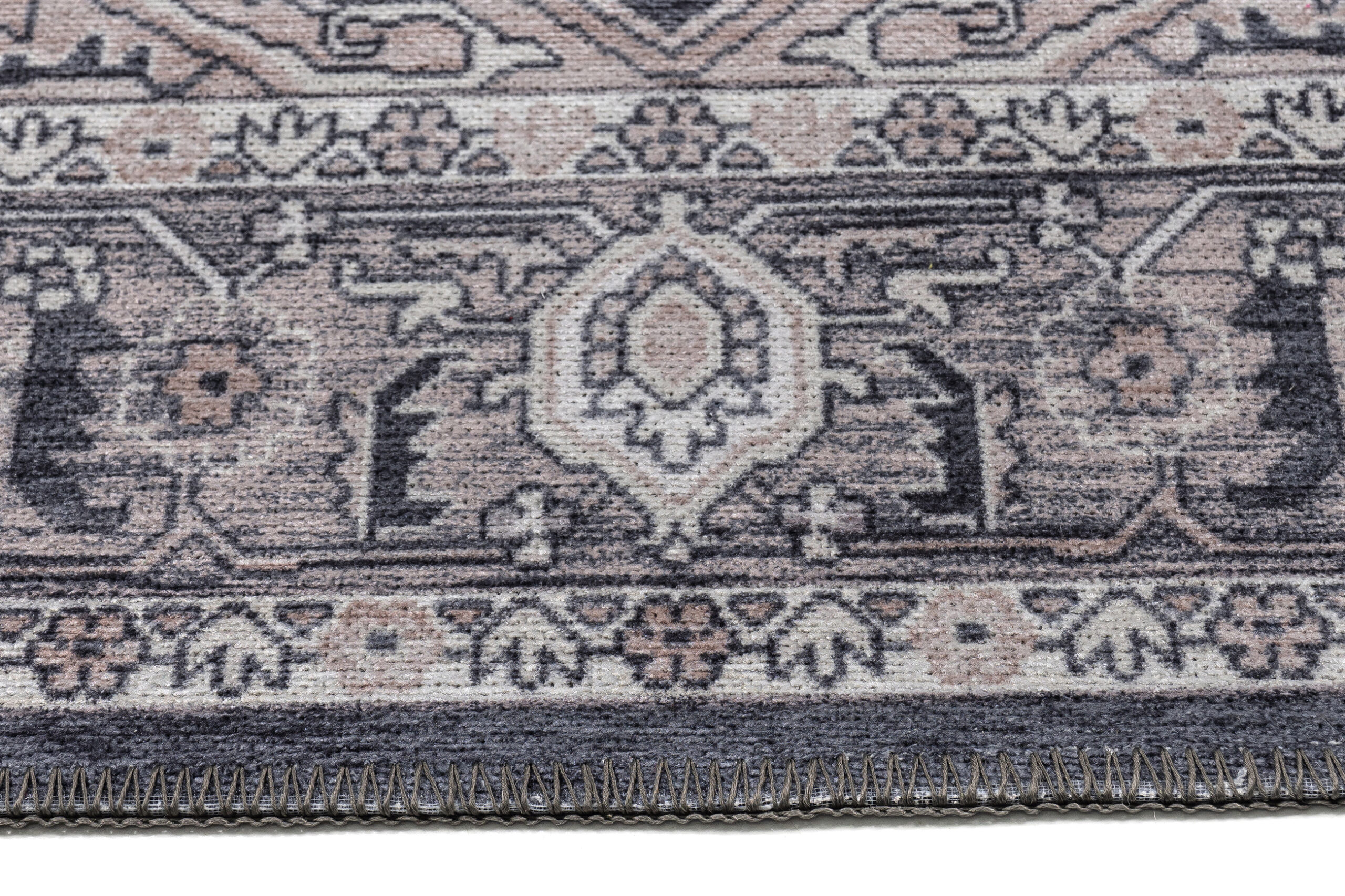 Teppich Dubai Marineblau Rosette Rutschfest