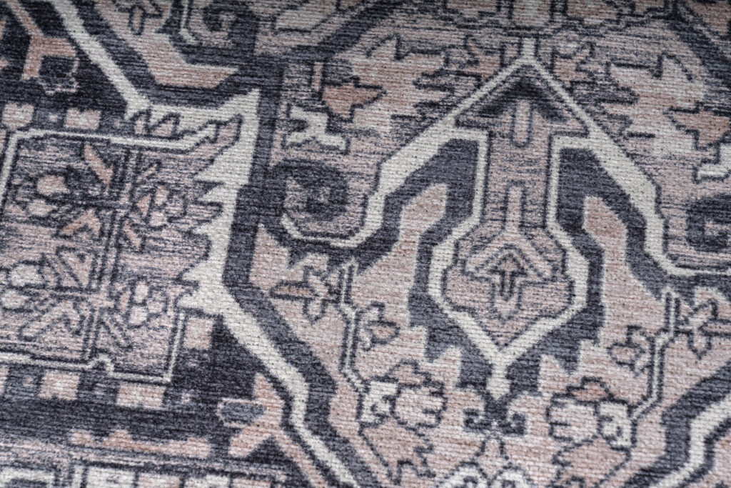 Teppich Dubai Marineblau Rosette Rutschfest