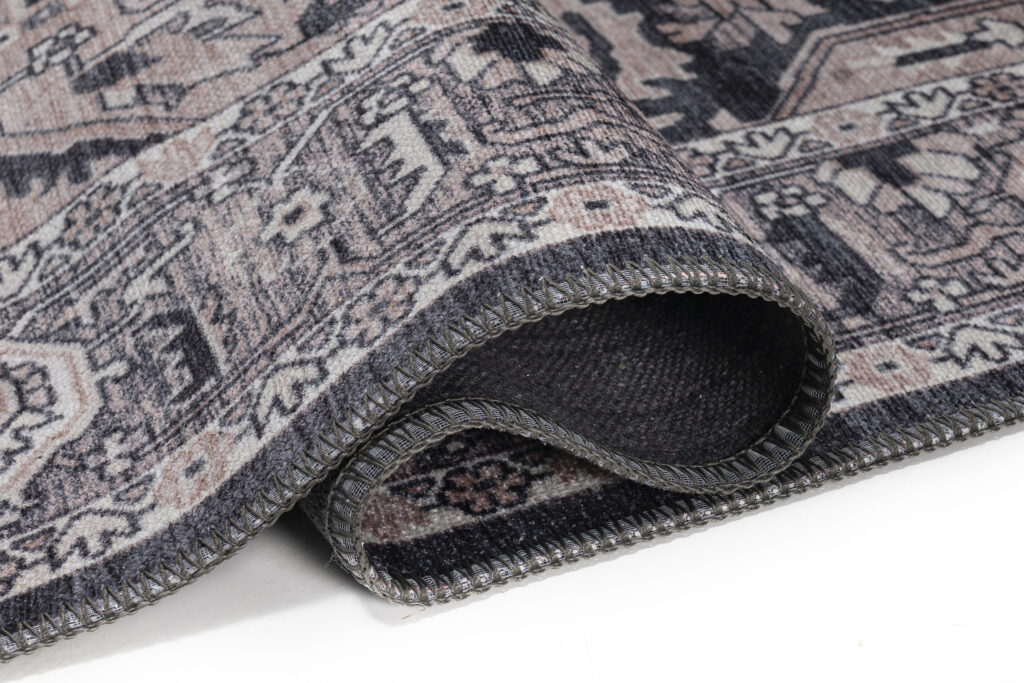 Teppich Dubai Marineblau Rosette Rutschfest
