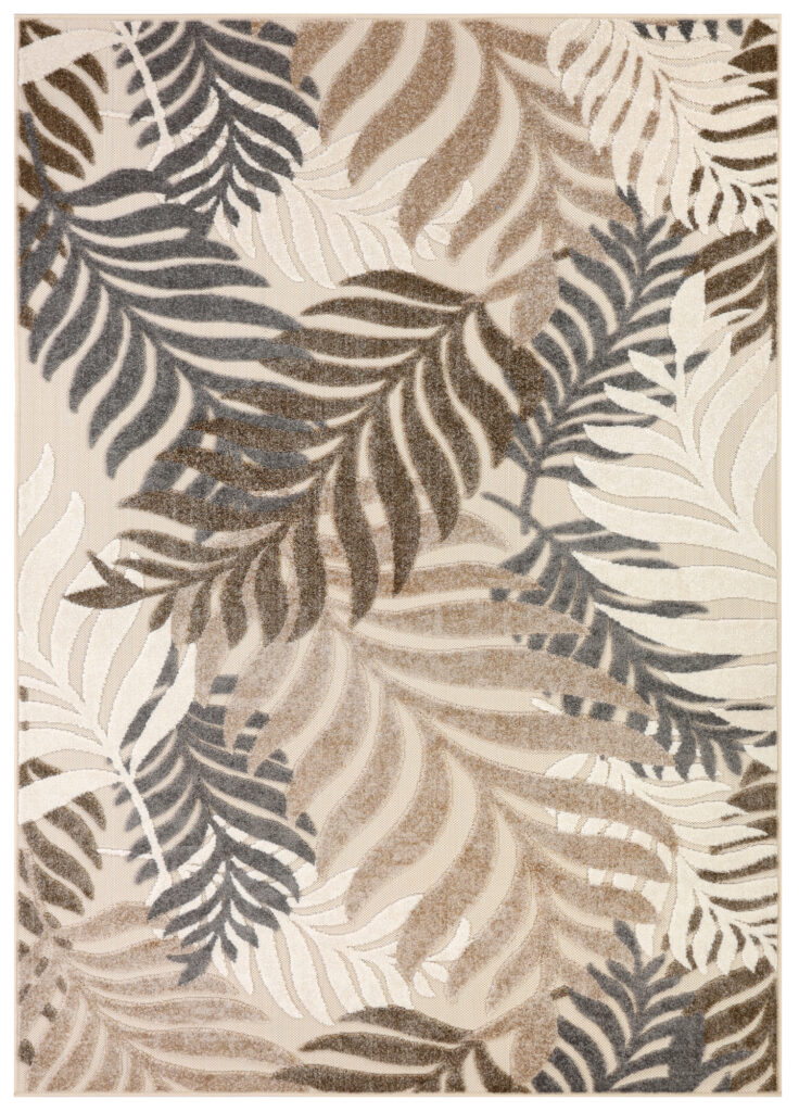 Teppich Outdoor Patio Beige Blätter