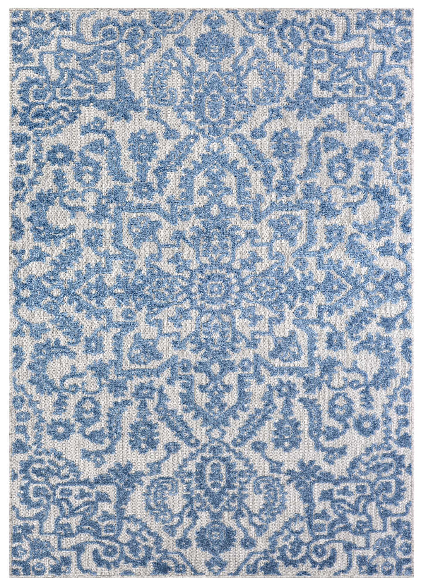 Teppich Outdoor Patio Blau Ornamente