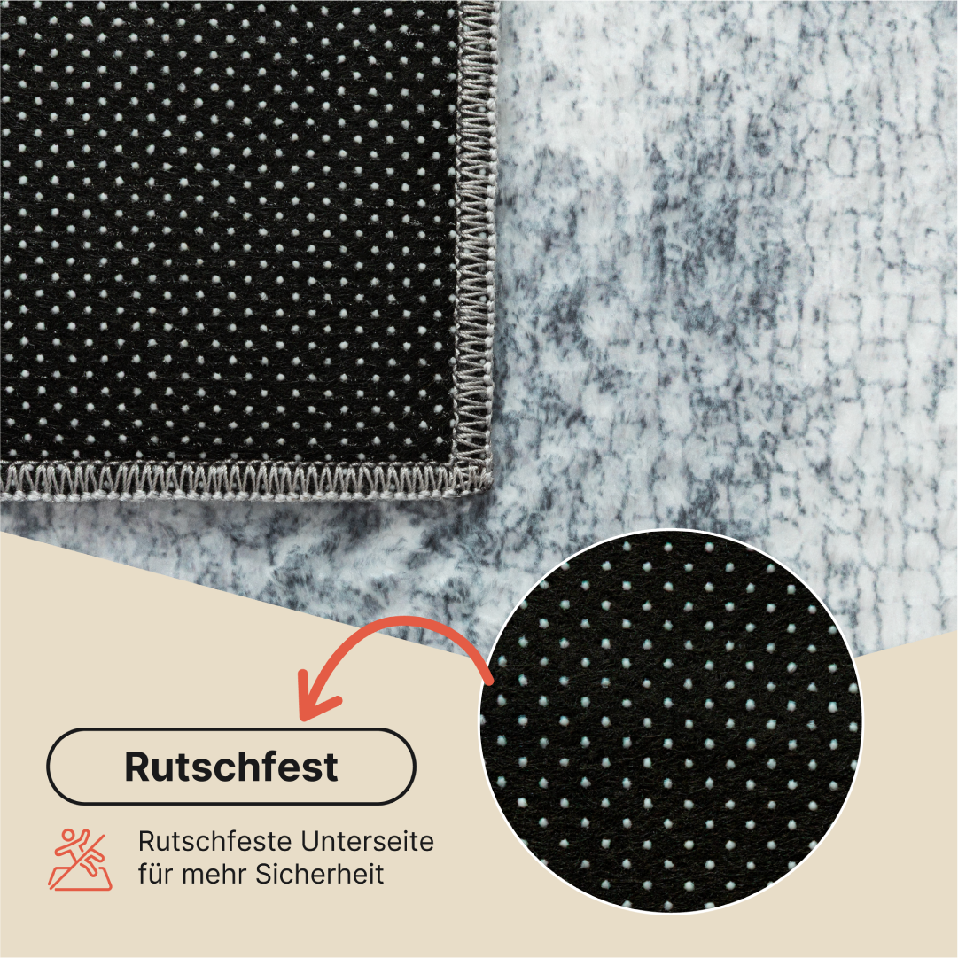 Teppich Bari Abstrakt Grau Blau Rutschfest