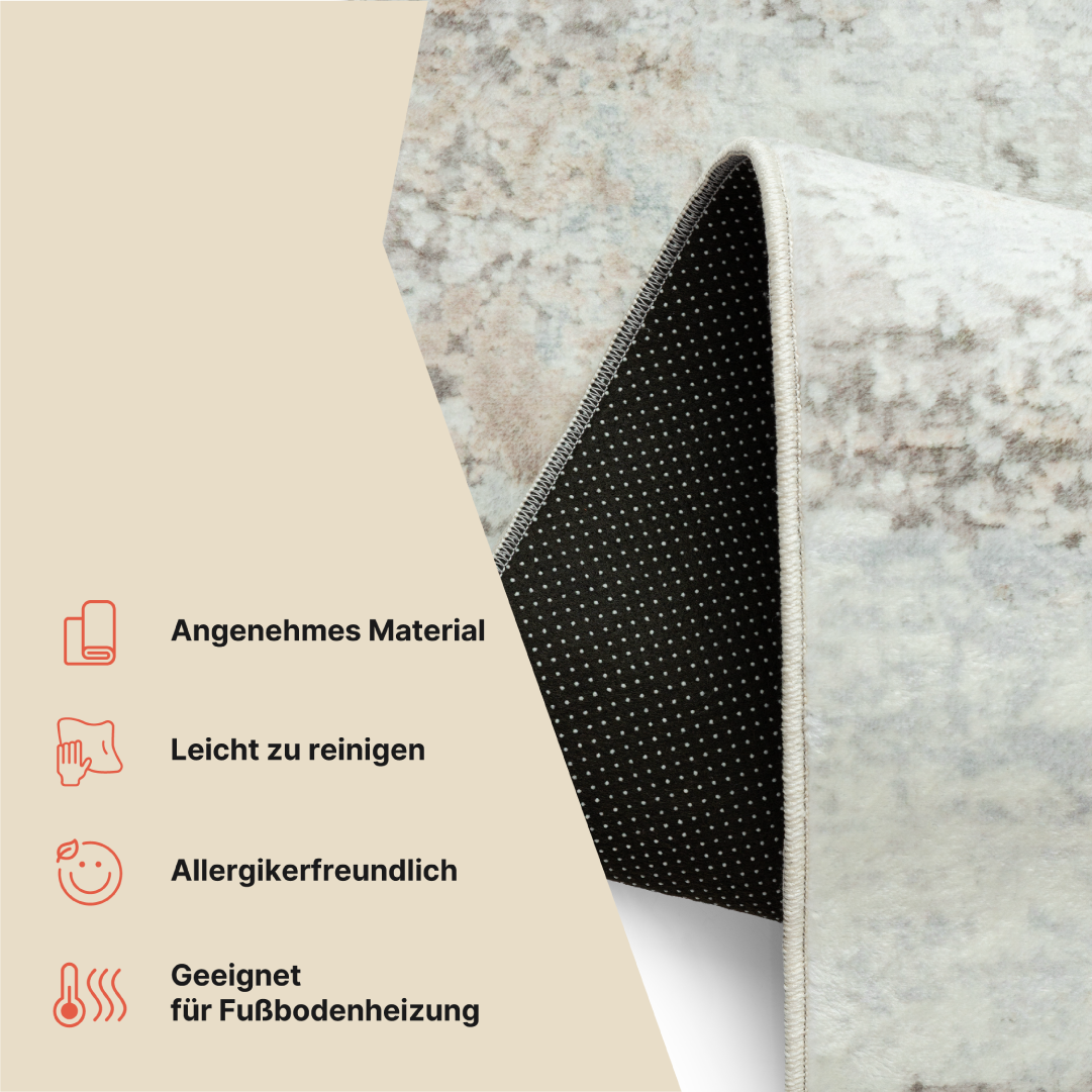 Teppich Venezia Modern Abstrakt Beige Braun Rutschfest