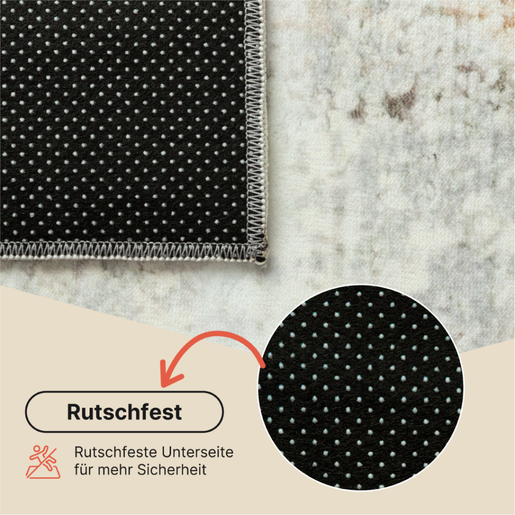 Teppich Bari Abstrakt Ethno Beige Rutschfest