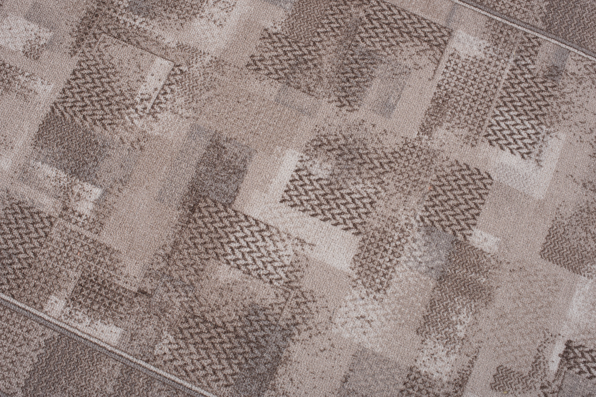 Teppichläufer Rutschfest Beige Geometrisch Meterware